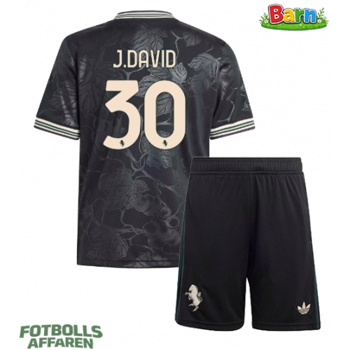 Juventus Jonathan David #30 Tredjeställ Barn 2025-26 Kortärmad (+ Korta byxor)
